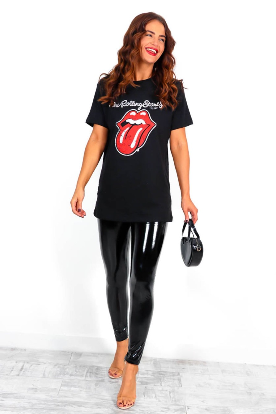 Clothing B GIRL | Vinyl Decision - Black Pu Leggings