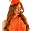 Accessories Yvette Collection | Shes Fascinating - Orange Feather Fascinator