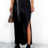 Clothing B GIRL | Slip Into Something Sexy - Black Metallic Midi Slip Skirt