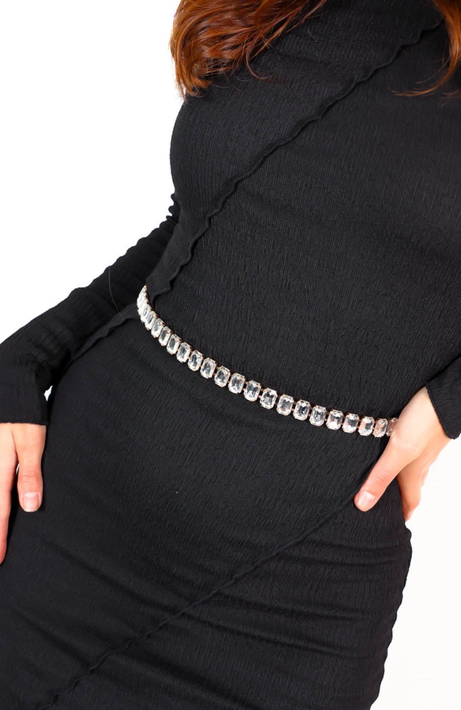 Accessories B GIRL | Jewels Are Forever Jewelled Belt Silver