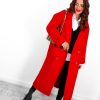 Clothing Babez | Wear Me Out Oversized Long Duster Coat Red