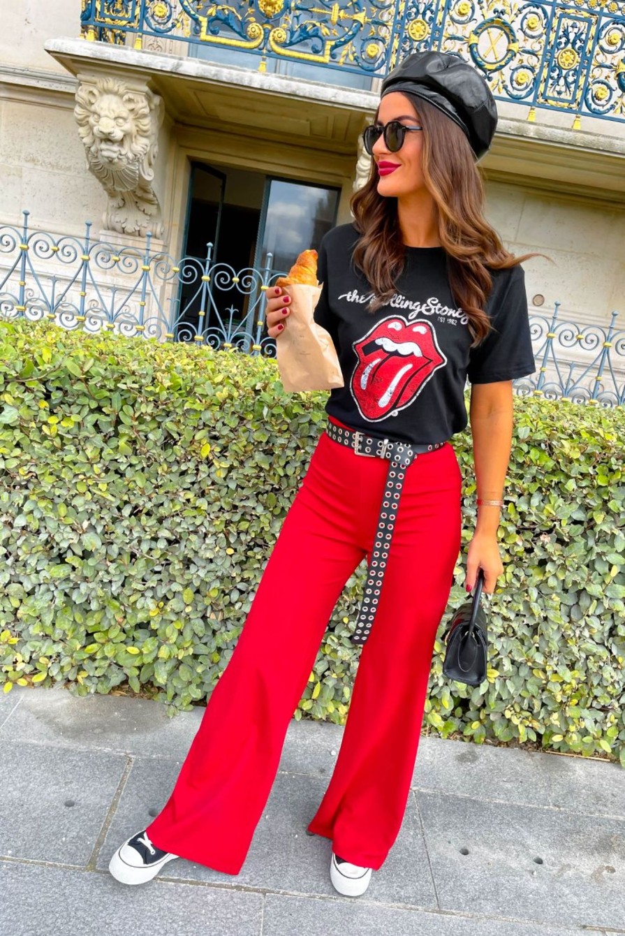 Clothing NaaNaa | Big Ambitions - Red Wide Leg Trousers