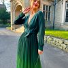 Clothing B GIRL | The Pleat Is On - Forest Ombre Pleated Jumpsuit Green