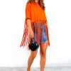 Clothing BGIRL | Aint No Tassel Oversized Top Orange