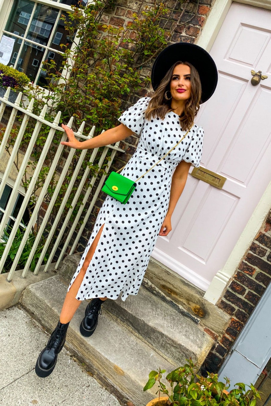 Clothing JOHN ZACK | Meet Me Outside - White Polka Dot Midi Dress