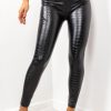 Clothing Chique | Stepping Out - Black Croc Pu Leggings