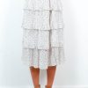 Clothing B GIRL | Spot The One - Cream Polka Dot Ruffle Midi Skirt