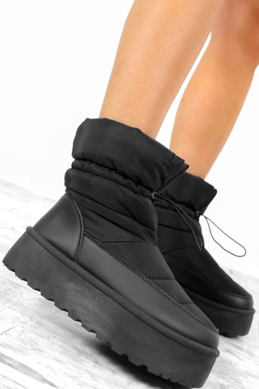 Footwear Ideal Shoes | You Dont Snow Me Puffer Snow Boots Black