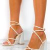 Footwear NO DOUBT | Twisted Love - White Lace Up Heels