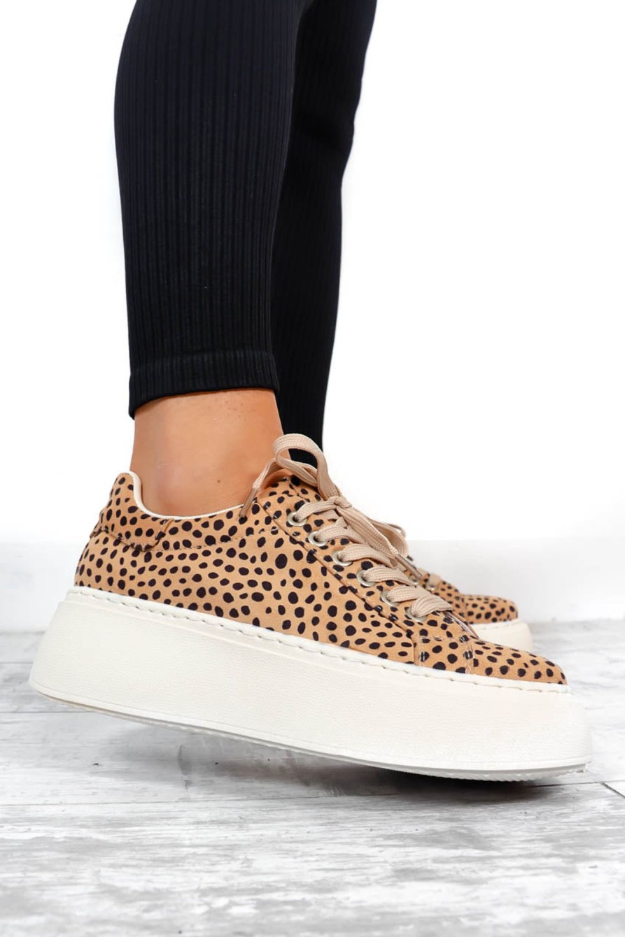 Footwear NO DOUBT | Walk In Style - Beige White Leopard Platform Trainers