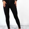 Clothing BABEZ FASHION | Ridin' High - Black Hook And Eye Corset Leggings