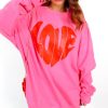 Clothing Missi | Love Yourself - Pink Red Graphic Print Sweatshirt