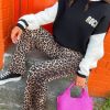 Clothing B GIRL | Knit In Love - Black Pink Rock Tiger Motif Knitted Jumper