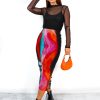 Clothing B GIRL | Sheer As Day Tie-Dye Mesh Midi Skirt Multi