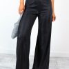 Clothing NaaNaa | Big Ambitions Lurex Wide Leg Trousers Black