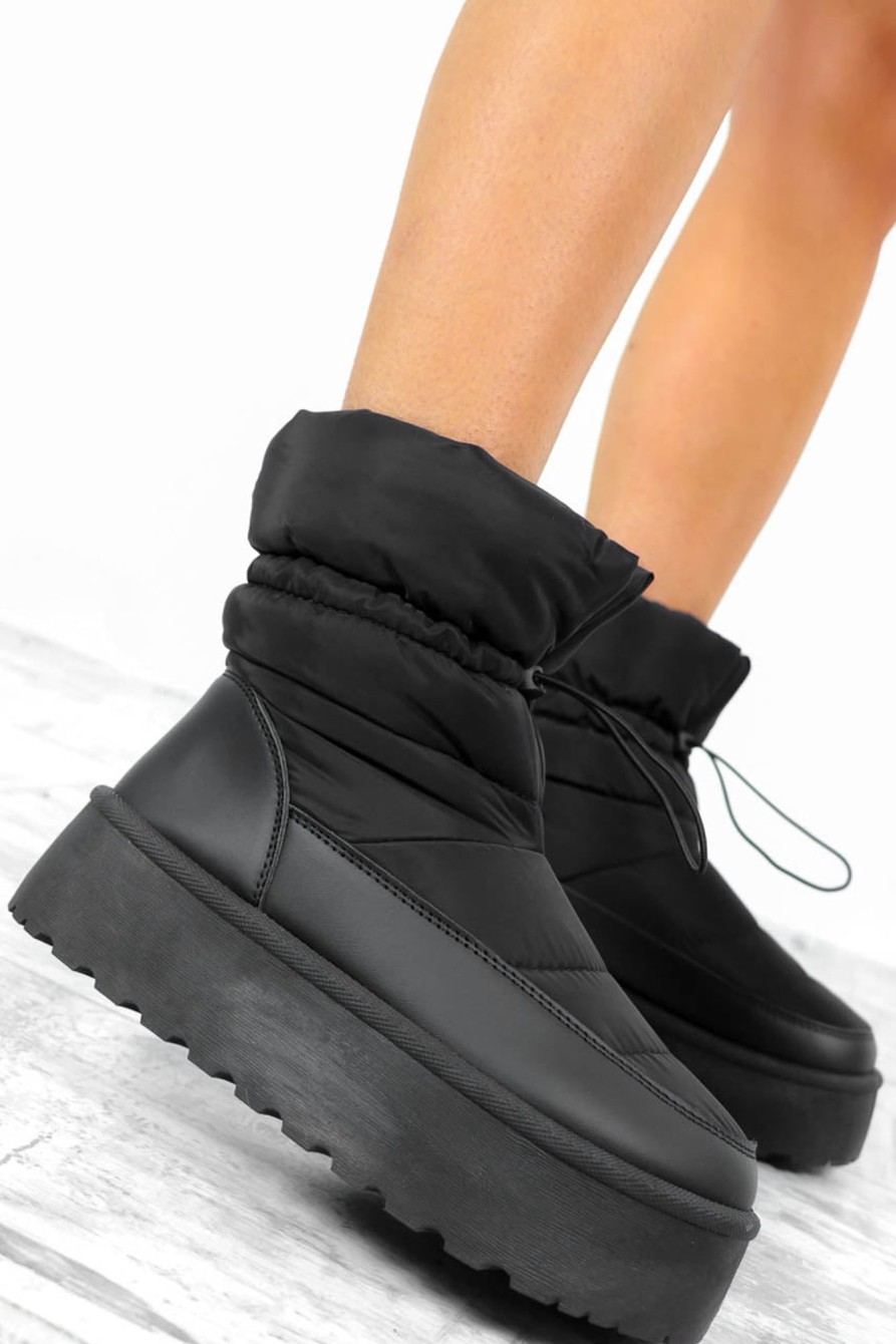 Footwear Ideal Shoes | You Dont Snow Me Puffer Snow Boots Black