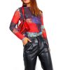 Clothing Naa Naa | Meshy Business Multi Printed Bodysuit Red