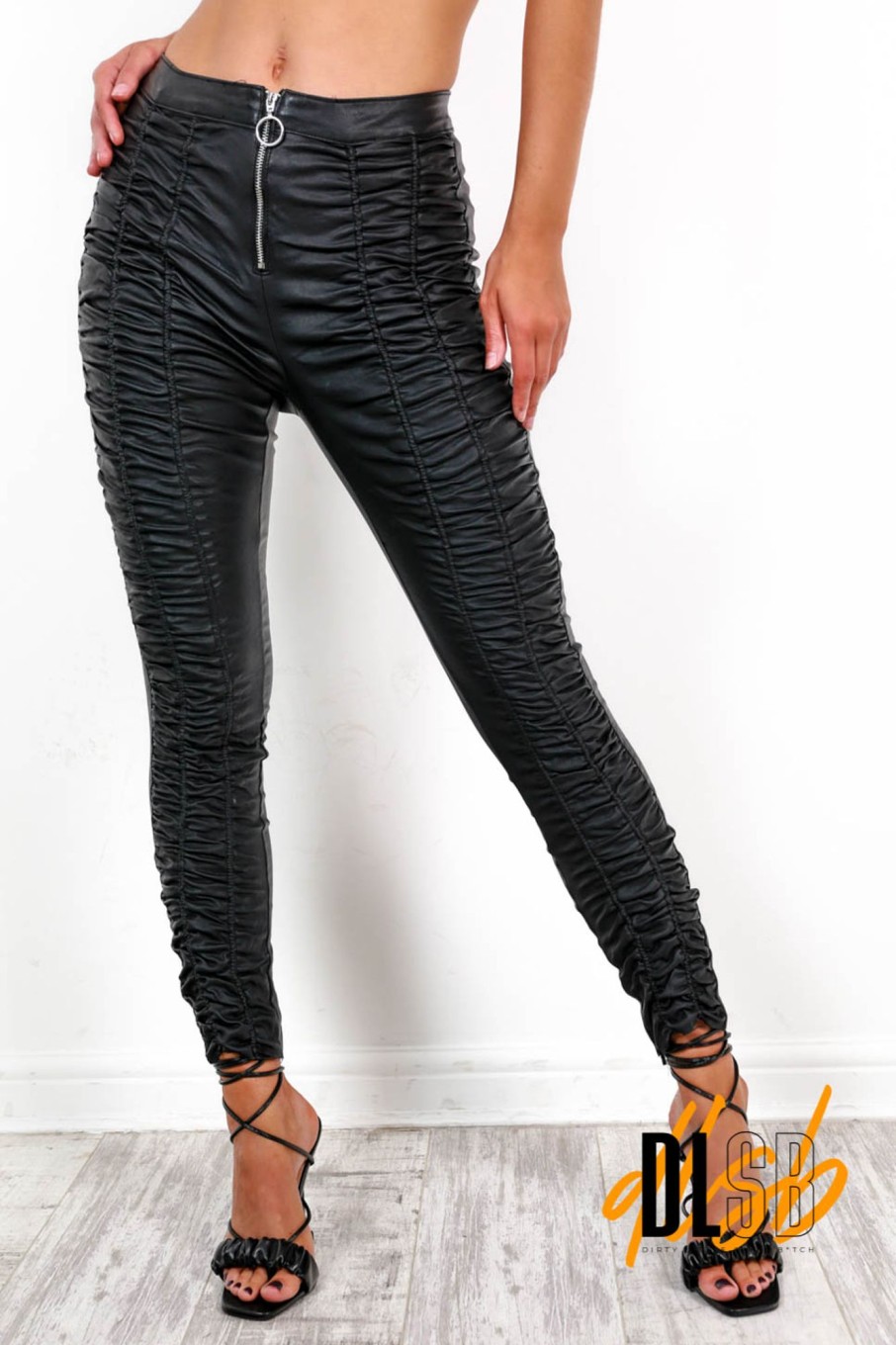 Clothing STYLEWISE | Never In A Ruche - Black Zipped Trousers