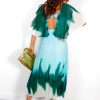 Clothing B GIRL | Timeless - Green Blue Ombre Pleated Maxi Dress