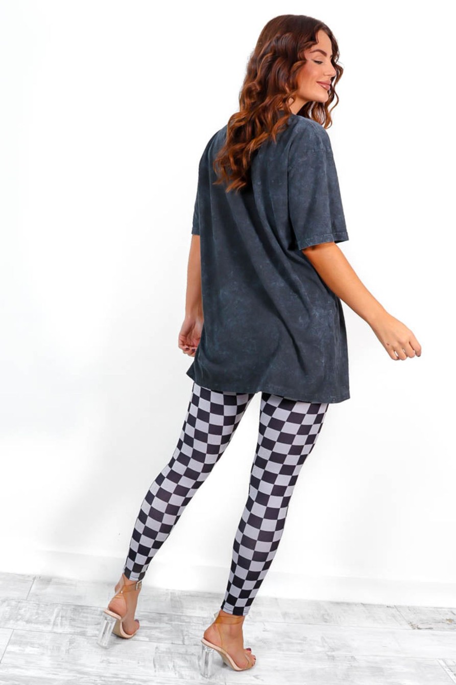 Clothing Babez | Keep In Check - Black Grey Checkerboard Leggings