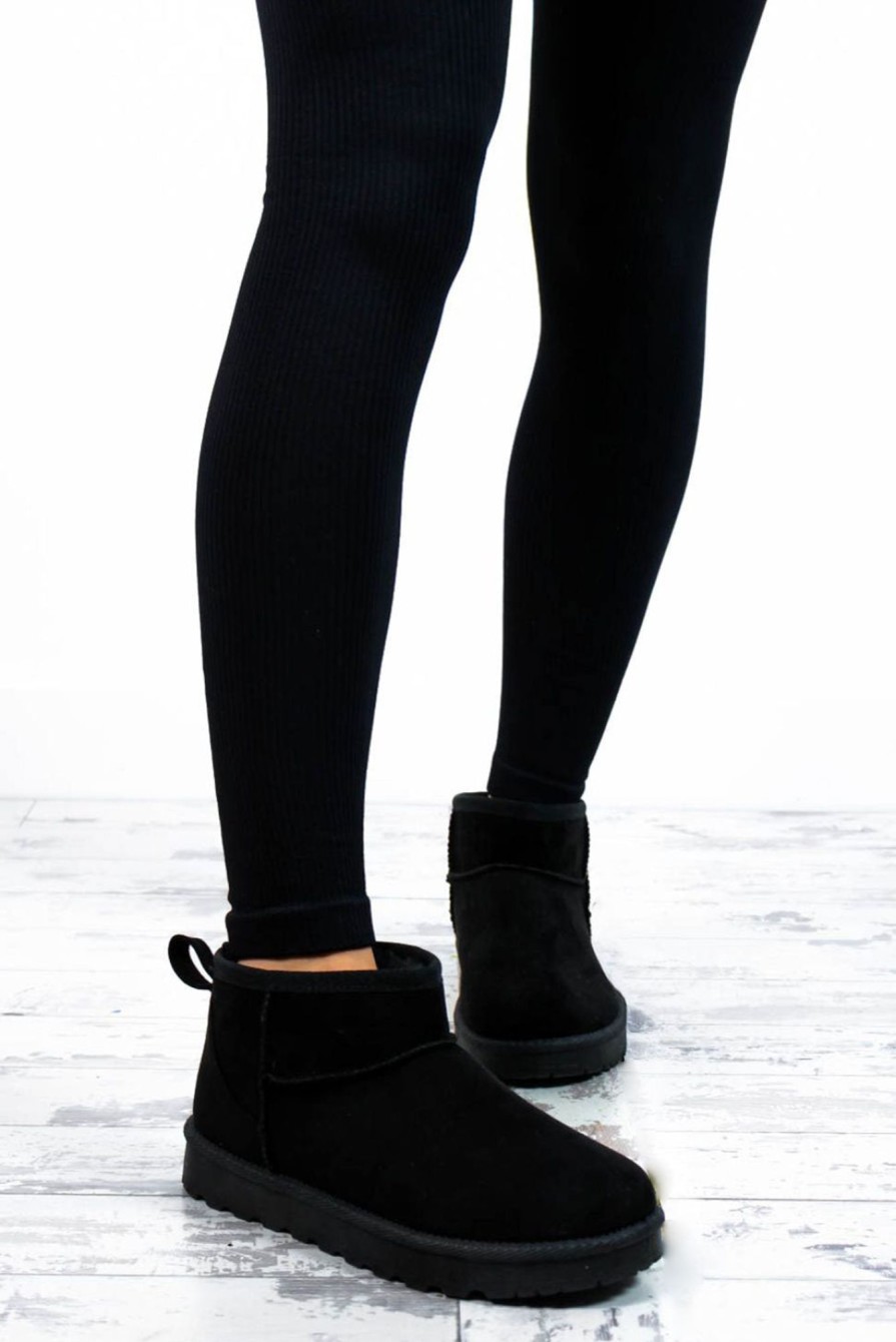 Footwear DRESS ME FASHION | Step In My Direction - Black Faux Suede Mini Ankle Boots