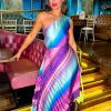 Clothing B GIRL | Stay Classy - Multi Pastel Ombre One Shoulder Midi Dress