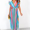 Clothing B GIRL | I Have A Dream Rainbow Glitter Pleated Maxi Dress Multi