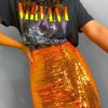 Clothing Glamorous | Take Me To The Party - Orange Sequin Mini Skirt