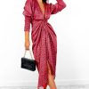 Clothing Glamorous | Drive Em Wild - Red Leopard Print Midi Wrap Dress