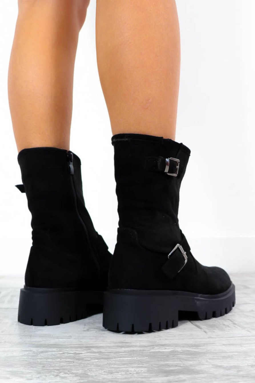 Footwear NN Accessories | Wear You Down Suede Biker Boots Black