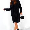 Clothing B GIRL | Forever Fluffy Knitted Midi Dress Black