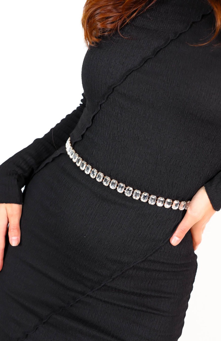 Accessories B GIRL | Jewels Are Forever Jewelled Belt Silver