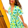 Clothing GIRL IN MIND | What A Hottie - Green Lemon Print Mini Dress