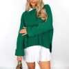 Clothing B GIRL | Keep It Cosy - Forest Knitted Oversized Jumper