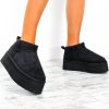 Footwear CORE SHOE LTD | Hey Sole Sister - Black Faux Suede Platform Mini Ankle Boots