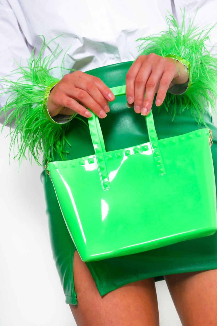 Accessories KOKO FASHION | Stud You Up - Green Jelly Handbag