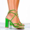 Footwear FOREVA YOUNG | Twisted Affair - Green Lace Up Heels