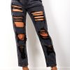 Clothing BGIRL | Tear It Up - Black Distressed Mom Jeans