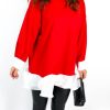 Clothing Babez | Frilled To See You Frill Oversized Sweatshirt Red