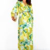 Clothing B GIRL | In My Imagination - Lime Green Printed Midi Dress