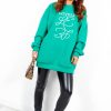 Clothing B GIRL | She'S Lovely Graphic Print Oversized Sweatshirt Green