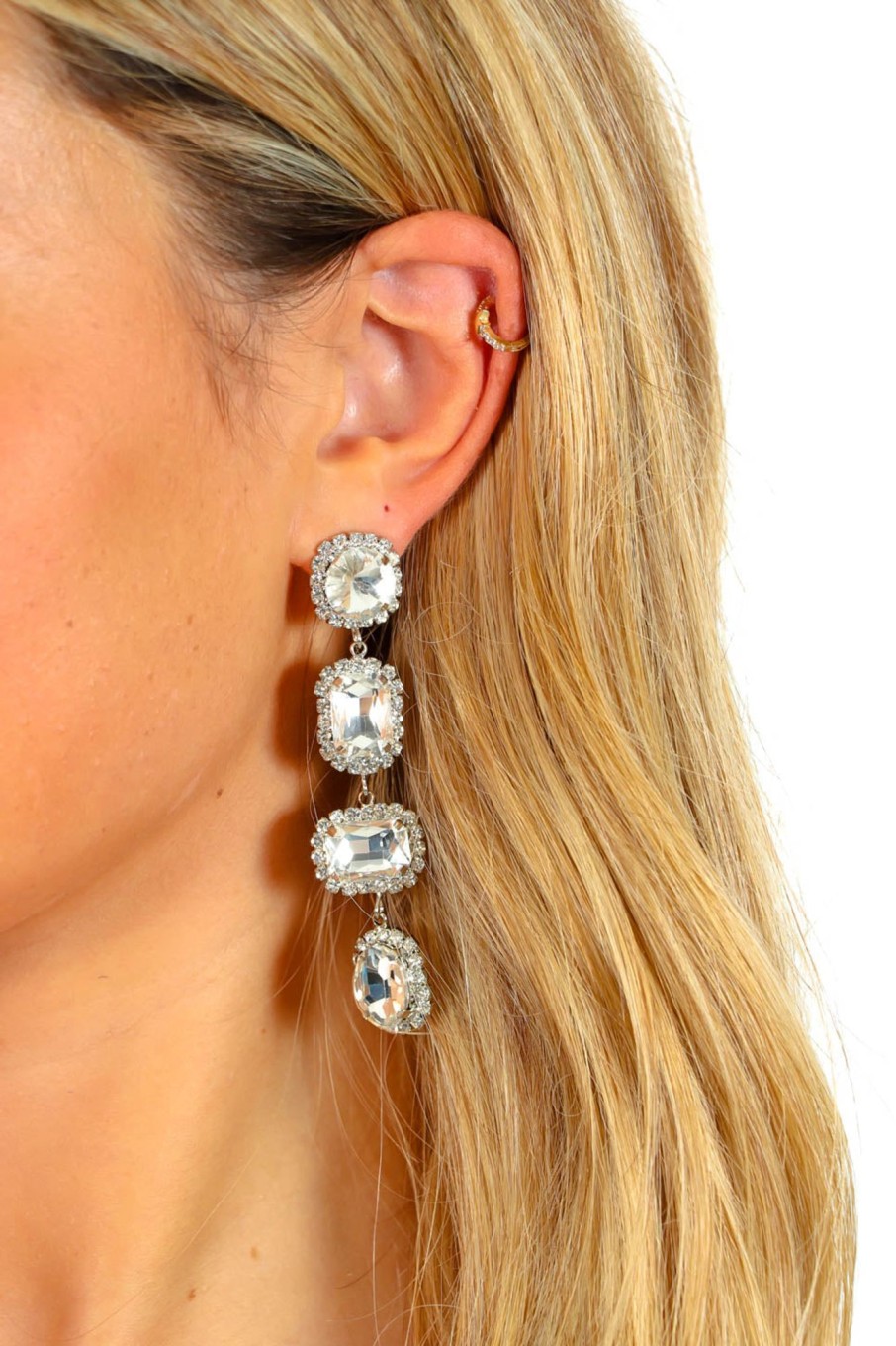 Accessories Urban Mist | Jaw-Dropping Jewel Dropped Earrings Silver