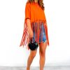 Clothing BGIRL | Aint No Tassel Oversized Top Orange