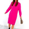 Clothing BGIRL | Forever Fluffy Knitted Midi Dress Pink