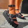 Footwear NO DOUBT | Youre My Solemate Chunky Pu Sandals Black