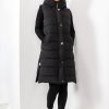 Clothing STYLEWISE | Warm Walks Long Gilet Black