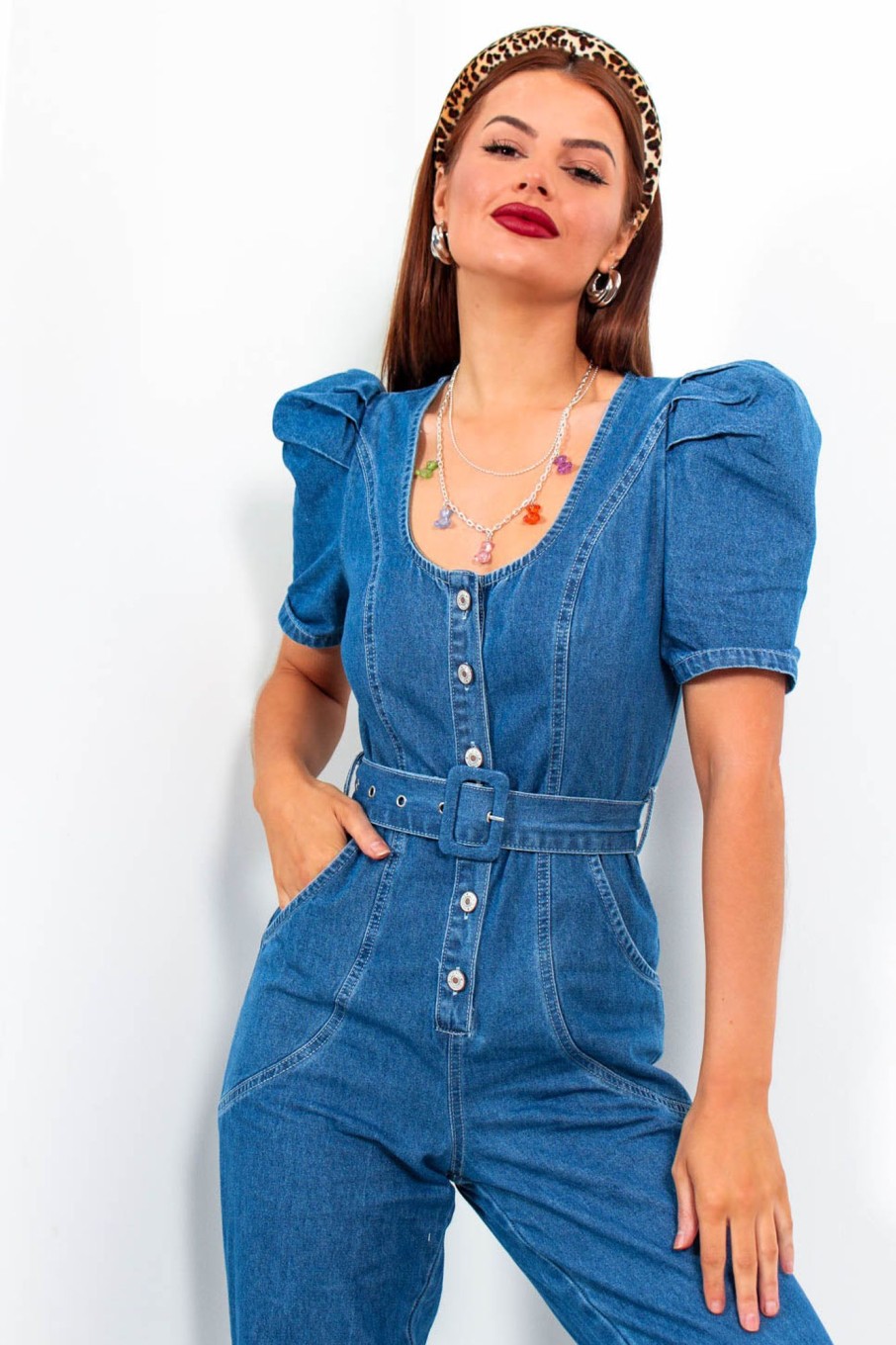 Clothing NOVA OF LONDON | Working Hard Hardly Working - Denim Jumpsuit