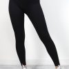 Clothing MIA FASHION | Wardrobe Essential Sculpting Ribbed Leggings Black